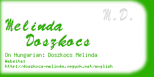 melinda doszkocs business card